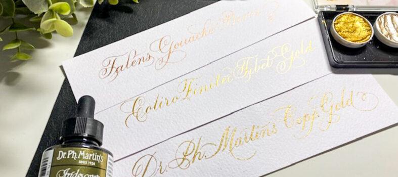 Kalligraferen gouden inkt